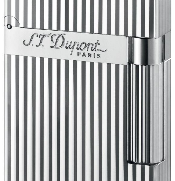 S.T. Dupont Ligne 2 Silver Montparnasse Vertical Lines 016817 - lighter