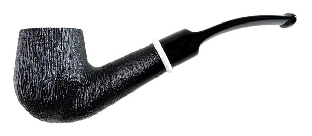 BriarWorks Classic Series Bent Billiard Dark Rusticated - pipe 021
