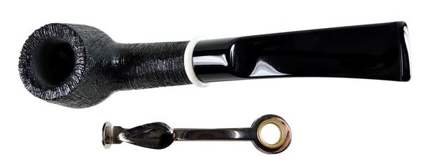 BriarWorks Classic Series Bent Billiard Dark Rusticated - pipe 021