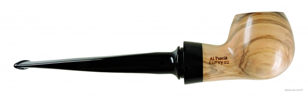 Al Pascia' Curvy Churchwarden Olive Wood 02 - pipe D434 b