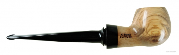 Al Pascia' Curvy Churchwarden Olive Wood 02 - pipe D440 b
