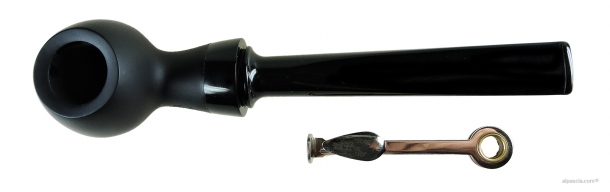 Pipa Al Pascia' Curvy Churchwarden Black Matte 02 - D447 d
