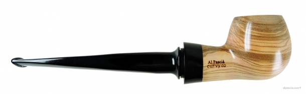 Al Pascia' Curvy Churchwarden Olive Wood 02 - pipe D448 b