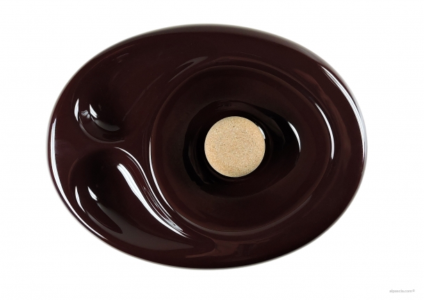 Ashtray with pipe beater and 2 pipe rest Dark Brown - Ceramic a