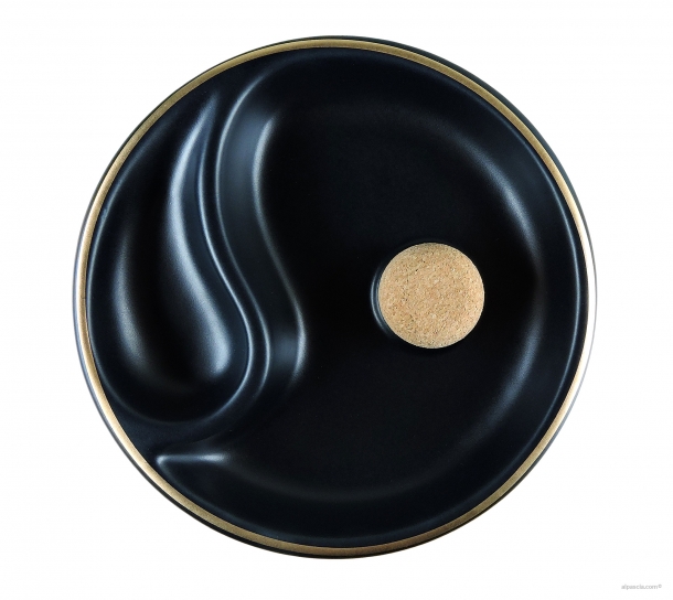 Ashtray with pipe beater and pipe rest Blue Matt - Ceramic a a