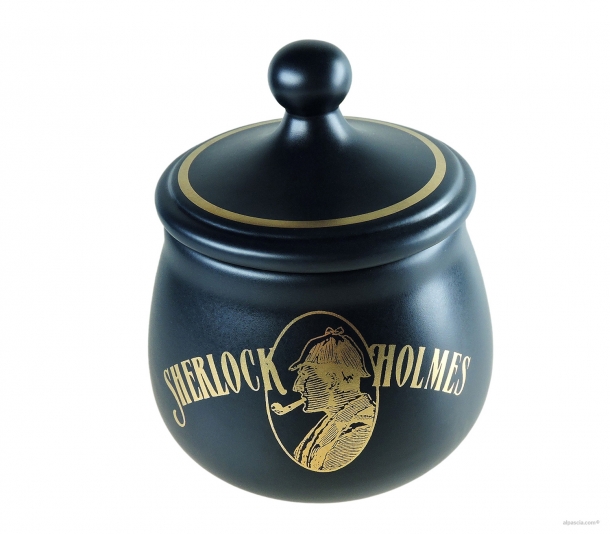 Vaso Porta Tabacco Sherlock Holmes  Blu Opaco DSH0BLO - Ceramica - 004 a