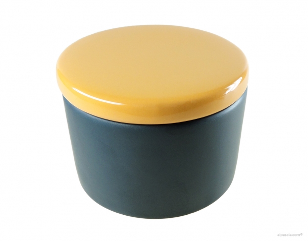 Tobacco Jar 100gr. blue matte/ocra D100.3 - Ceramic a
