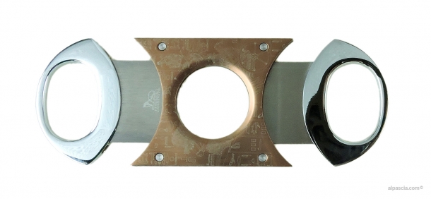 DOUBLE BLADE CIGAR CUTTER LUBINSKI PINK GOLD/CHROME FT741 b
