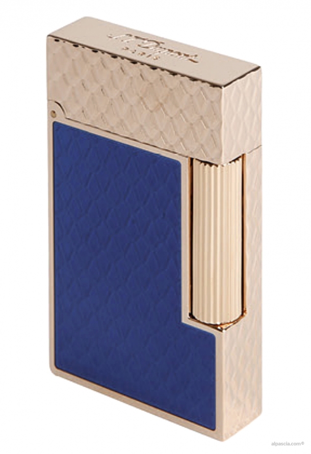 S.T. Dupont Accendino Linea 2 Shiny blue lacquer/rose gold C16632 - Accendino a