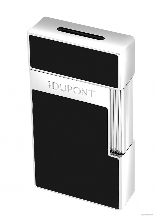 S.T. Dupont Biggy Chrome Shiny Black Lacquer Lighter 025221