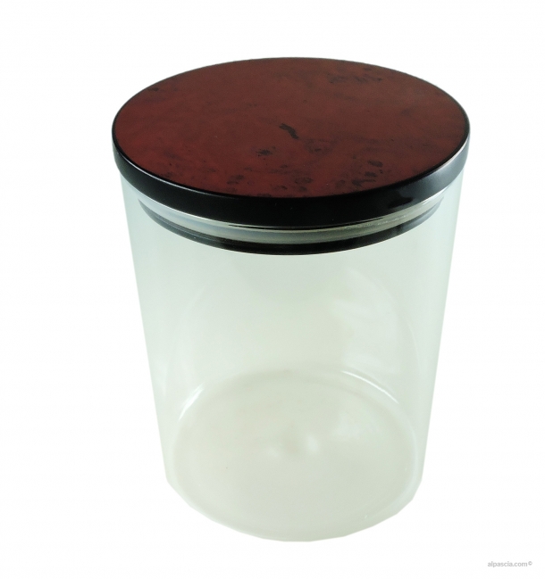 Glass tobacco jar with vavona briar cap D200.5 a