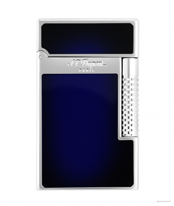 S.T. Dupont Le Grand lacca cinese blu scuro e Palladio C23013 Accendino b