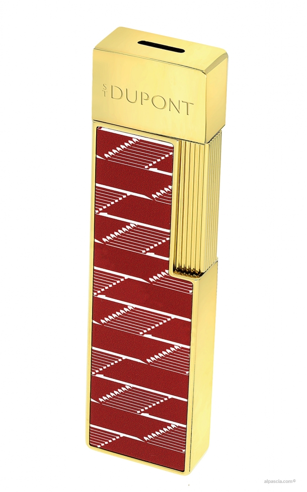 S.T. Dupont Twiggy Monogram 1872 accendino lacca bordeaux  030078 a