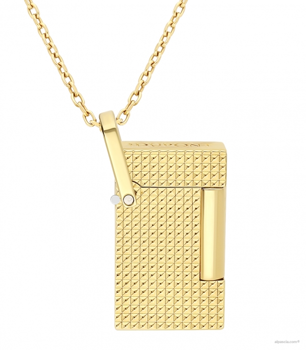 S.T. Dupont Lighter Necklace Diamond Head Gold Silvery K27067CH - Lighter a