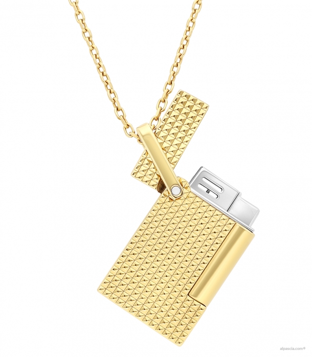S.T. Dupont Lighter Necklace Diamond Head Gold Silvery K27067CH - Lighter c
