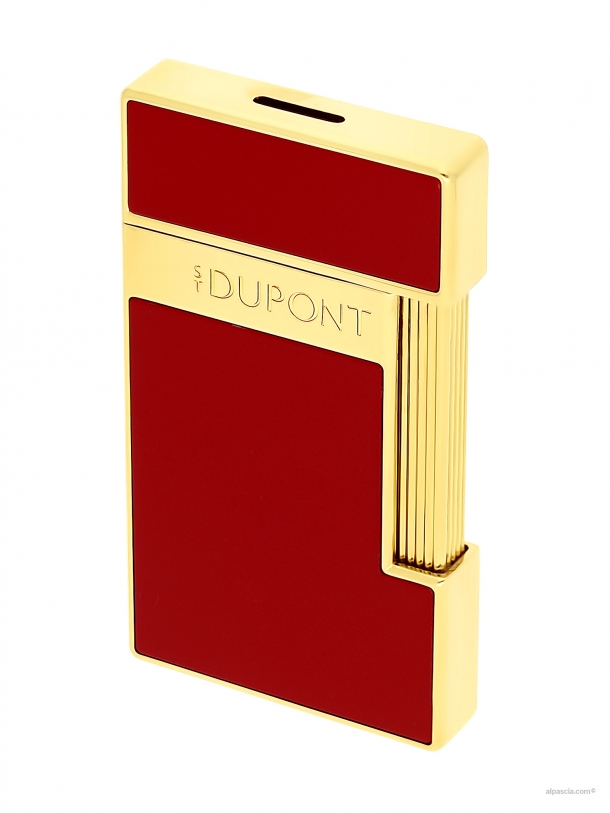 S.T. Dupont Slimmy accendino laccato bordeaux e dorato  028030 b