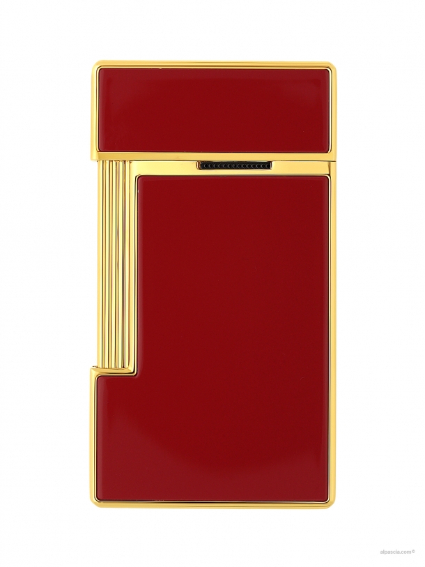 S.T. Dupont Slimmy accendino laccato bordeaux e dorato  028030 c