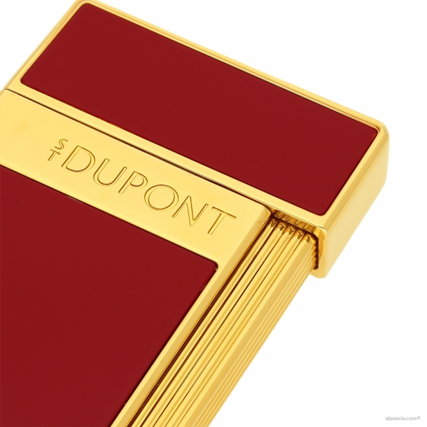 S.T. Dupont Slimmy accendino laccato bordeaux e dorato  028030 d