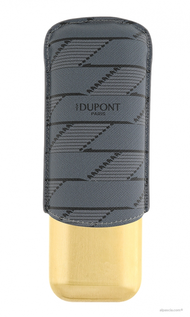 S.T. Dupont coated canvas case Monogram 1872 black case for 2 Cigars 183479 b