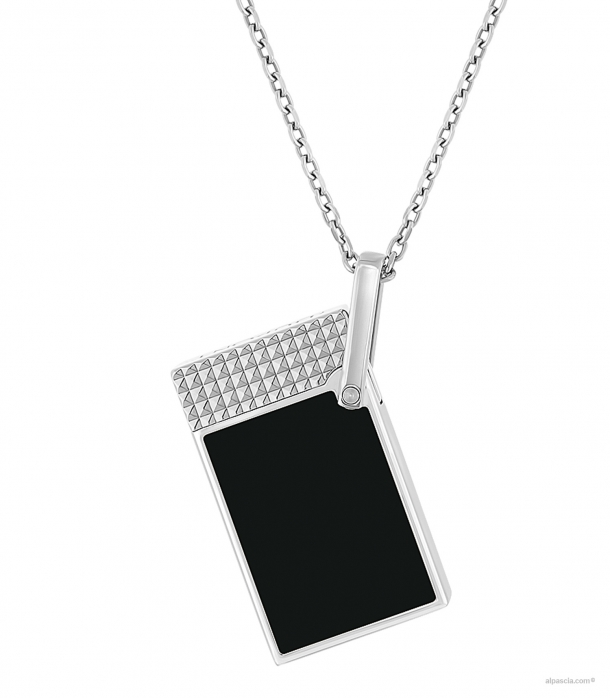 S.T. Dupont Lighter Necklace lacquered/silver K27076CH - Lighter b