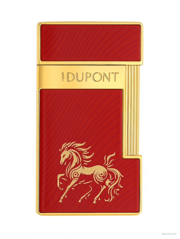 S.T. Dupont Slimmy accendino Horse laccato rosso 028080