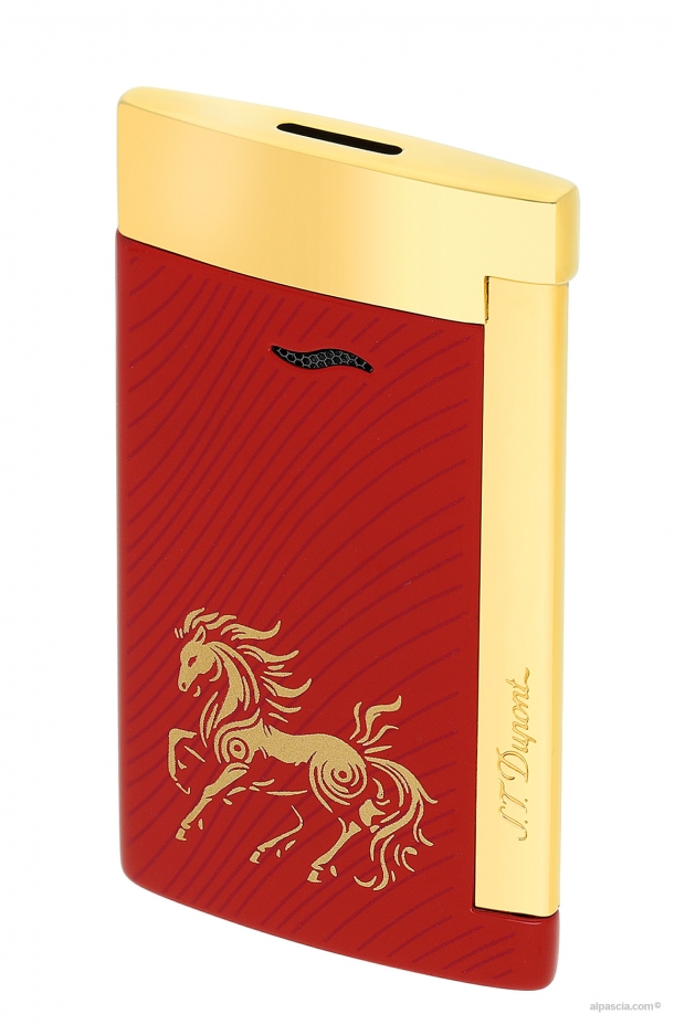 S.T. Dupont Slim 7 accendino Horse laccato Rosso  027080