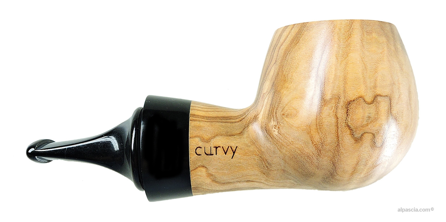 Al Pascia' Curvy Olive Wood 02 pipe - D763b - other side