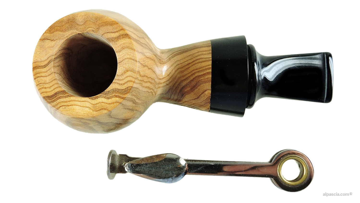 Al Pascia' Curvy Olive Wood 02 pipe - D763d - top