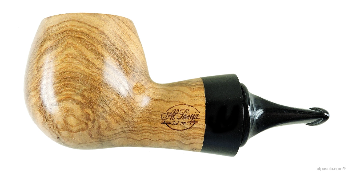 Al Pascia' Curvy Olive Wood 02 pipe - D764a - side view