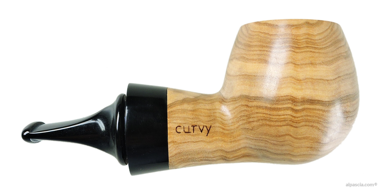 Al Pascia' Curvy Olive Wood 02 pipe - D764b - other side