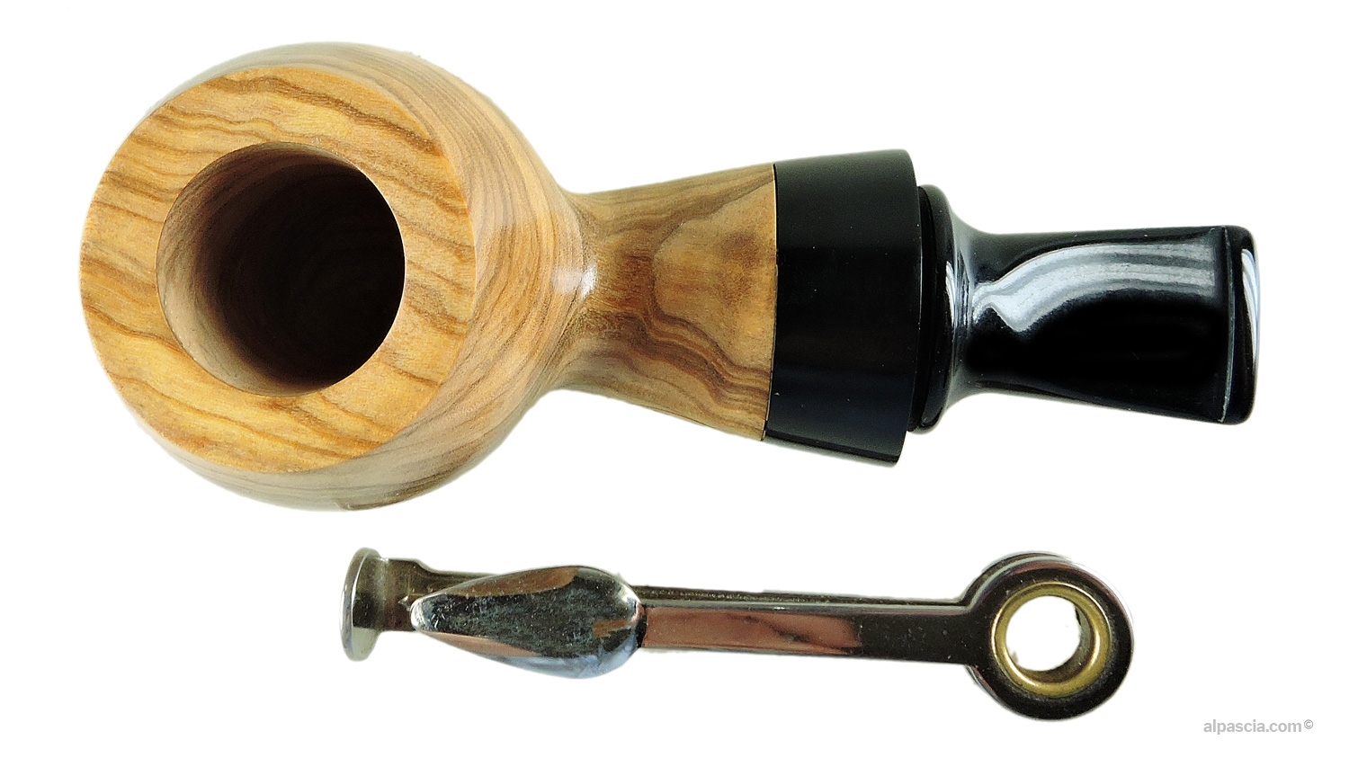 Al Pascia' Curvy Olive Wood 02 pipe - D764d - top