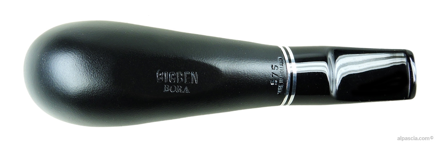 Bottom view of the Big Ben Bora Black Matte Model 575 pipe (1242c)