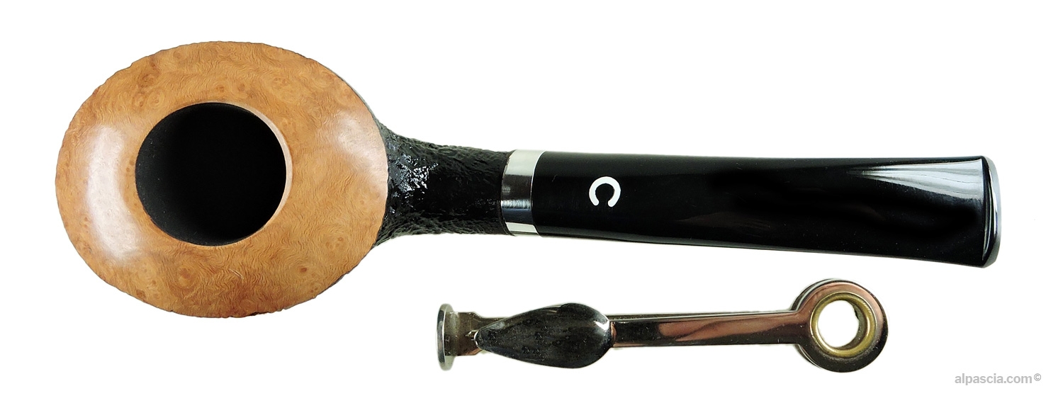 Pipa Il Ceppo 1 Curva Sabbiata Nera - dettaglio rim naturale e braciere