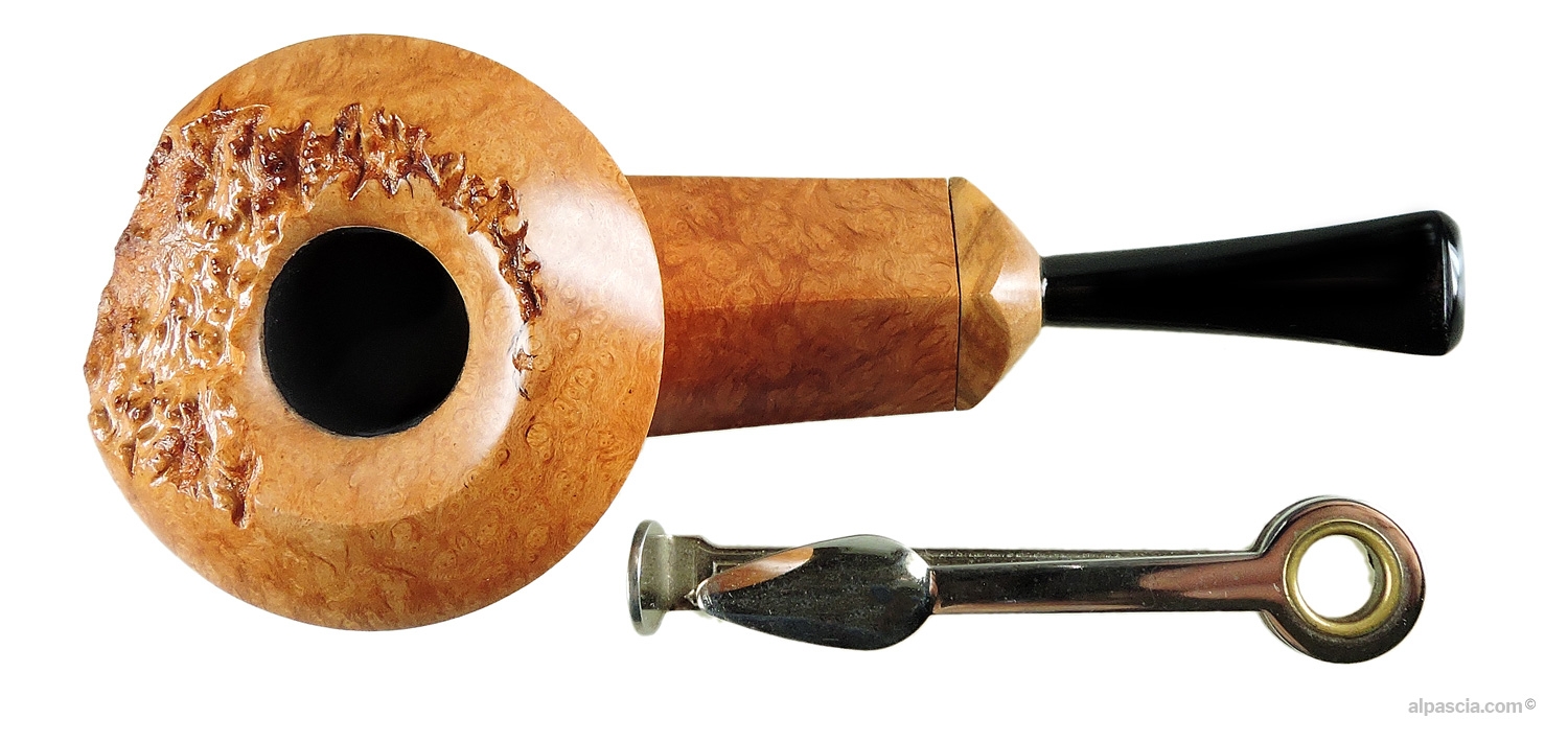 Pipa Ganci 2F Rhodesian Liscia 069 - dettaglio rim con top bark naturale