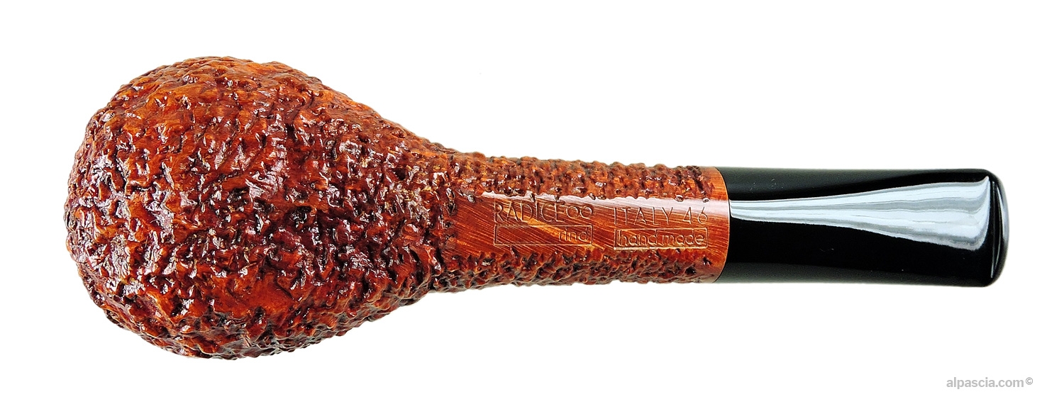 Radice Rind Billiard Chubby Rusticated Pipe - bottom view and hallmarks
