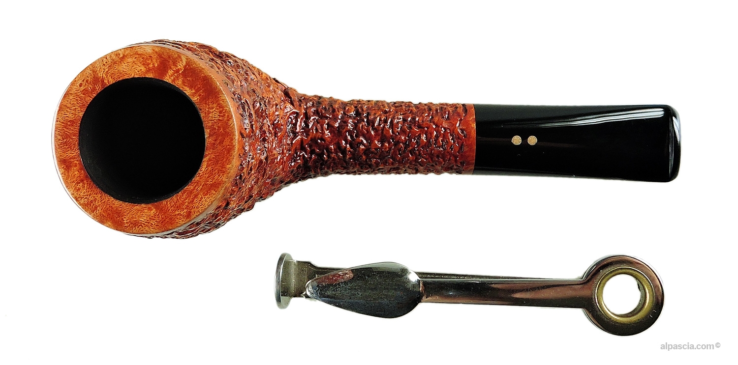 Radice Rind Billiard Chubby Rusticated Pipe - bowl and rim thickness detail