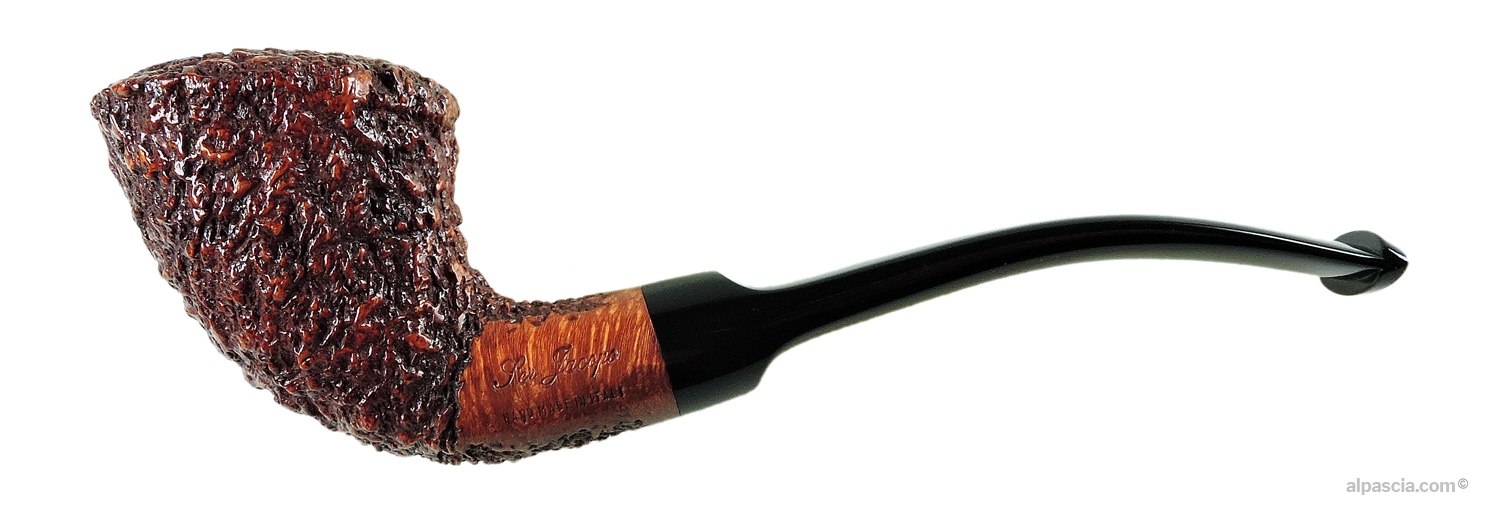Ser Jacopo R1 Rusticated Half-Bent Horn Pipe - left side view