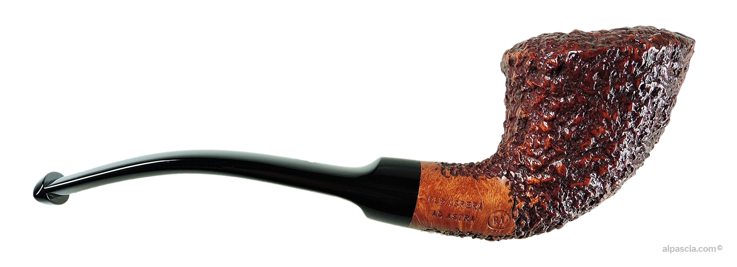 Ser Jacopo R1 Rusticated Half-Bent Horn Pipe - right side view