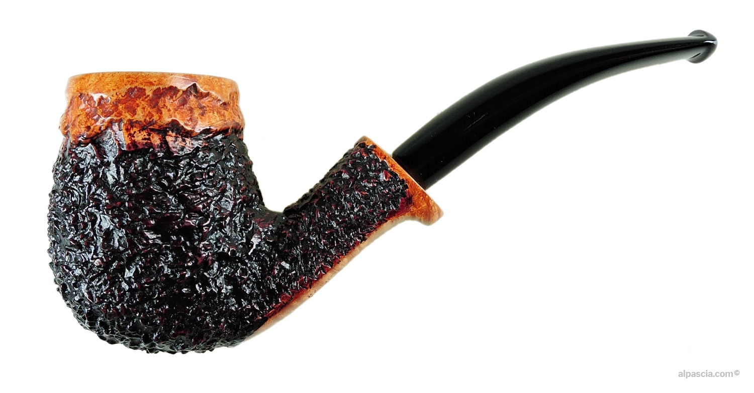 Radice Rind Half-Bent Billiard Semi-Rusticated Pipe - left side view