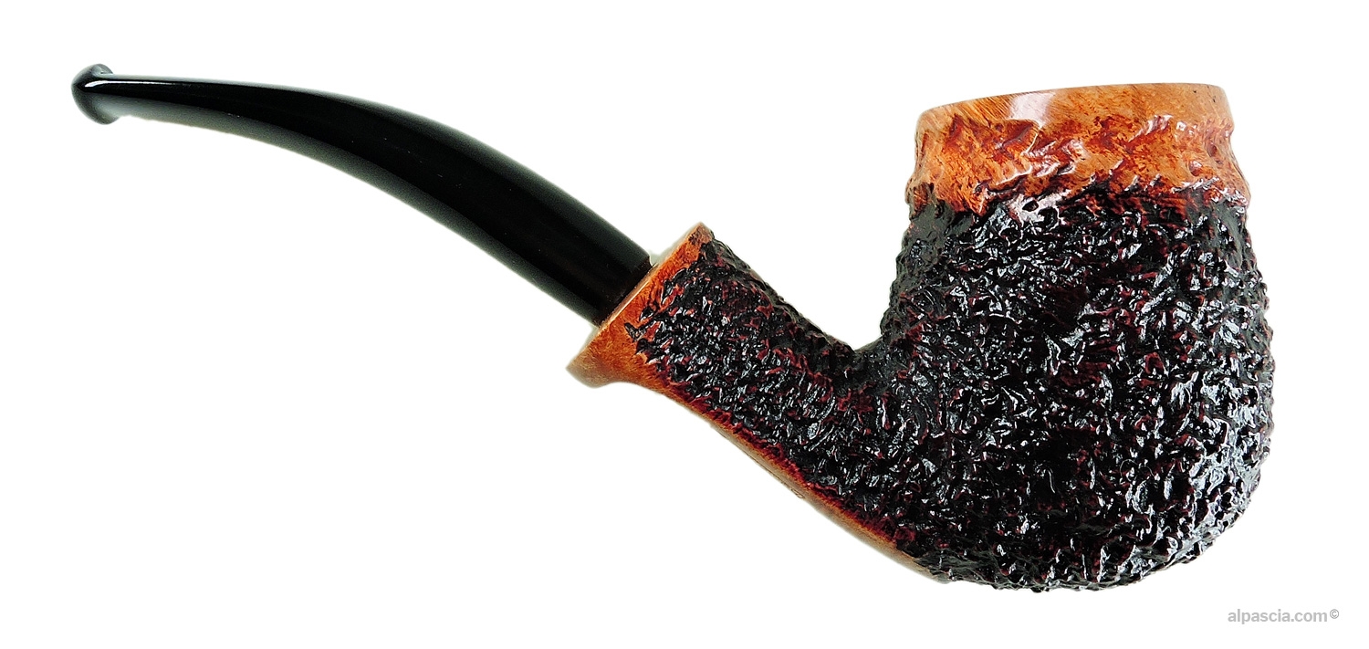 Radice Rind Half-Bent Billiard Semi-Rusticated Pipe - right side view