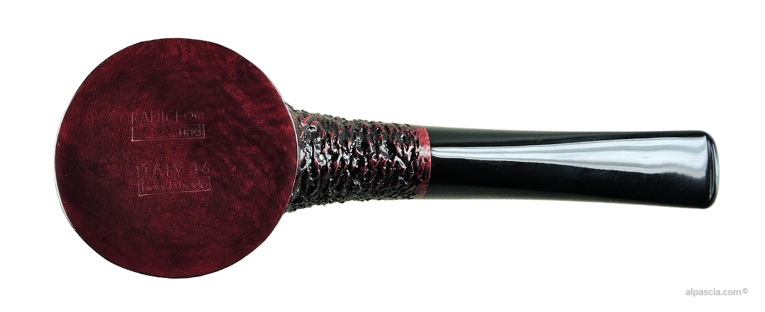 Radice Rind Cherrywood Semi-Rusticated 2205 Pipe - flat sitter base and hallmarks