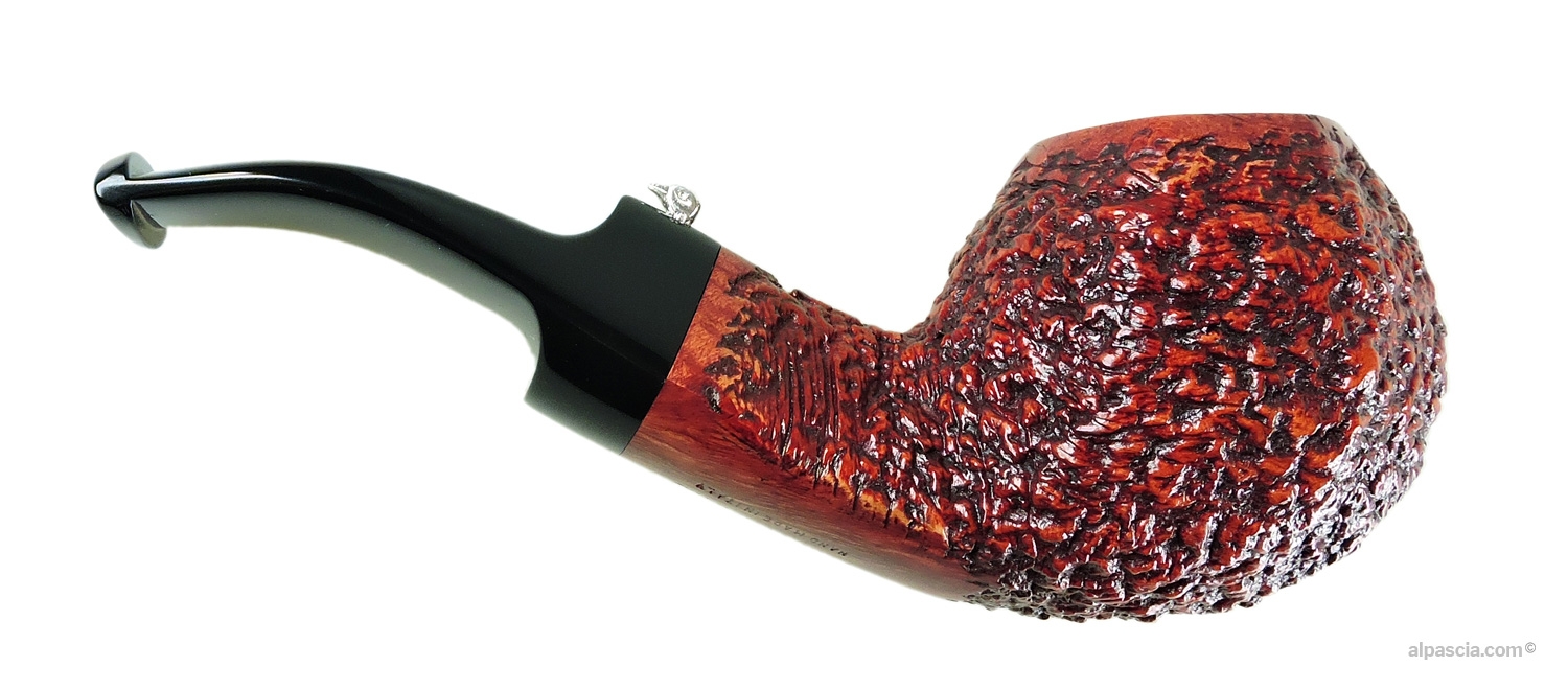 L'Anatra Rusticated 832 Bent Chubby Pipe - right side view
