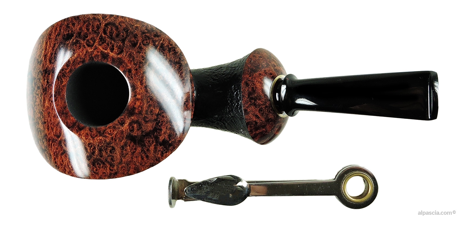 Ken Dederichs 230 Semi-Sandblasted Freehand Pipe - top view showing smooth and blasted contrast