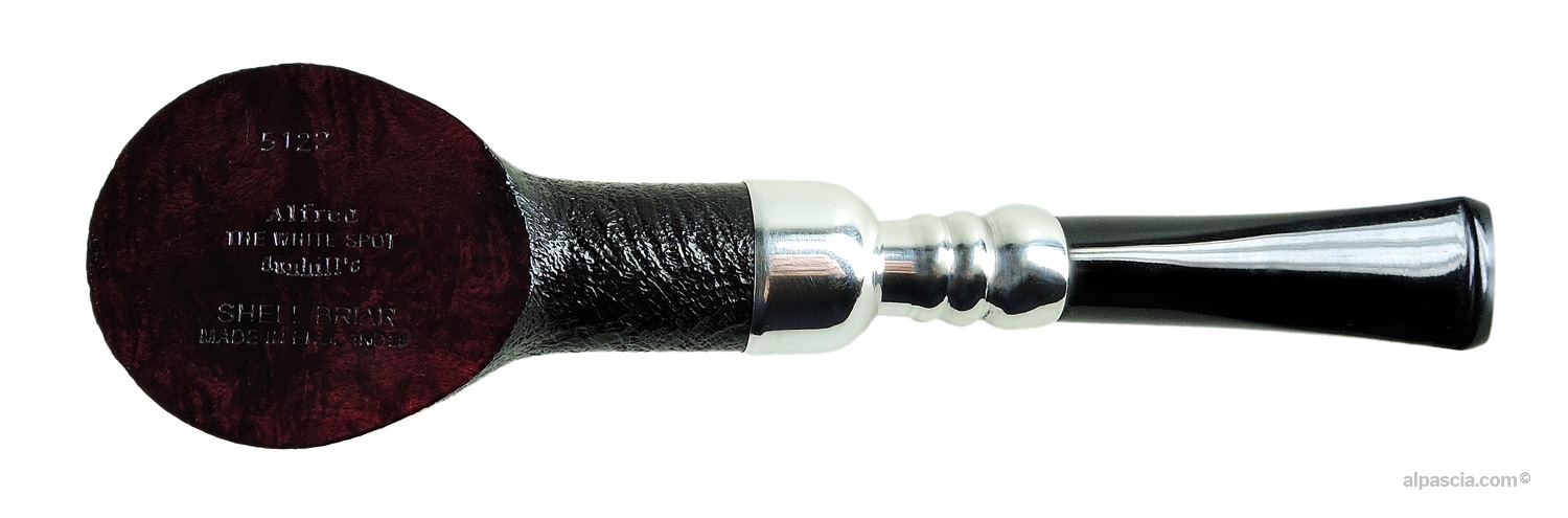 Dunhill Shell Briar 5122 Group 5 Silver Spigot Poker Pipe - flat sitter base and hallmarks