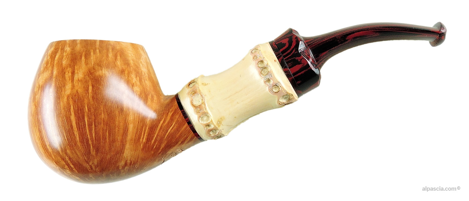 Pipa Sauro Liscia Curva Bambù e Bocchino Cumberland - vista lato sinistro