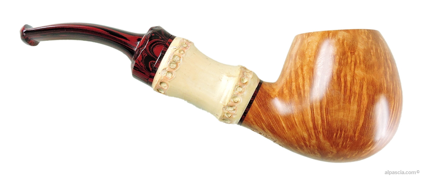 Pipa Sauro Liscia Curva Bambù e Bocchino Cumberland - vista lato destro