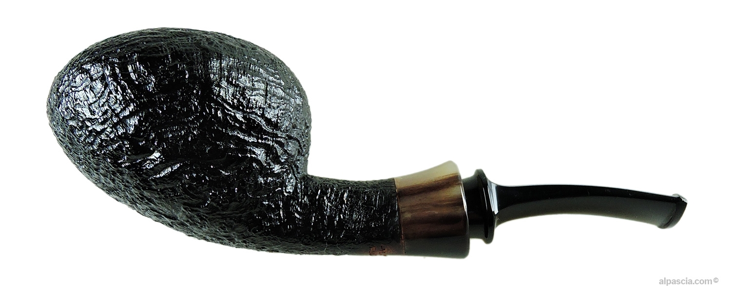 Davide Iafisco Sandblasted Half-Bent Pipe with Horn Ring - left side view