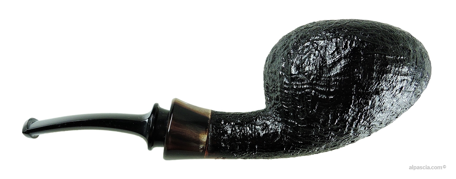 Davide Iafisco Sandblasted Half-Bent Pipe with Horn Ring - right side view