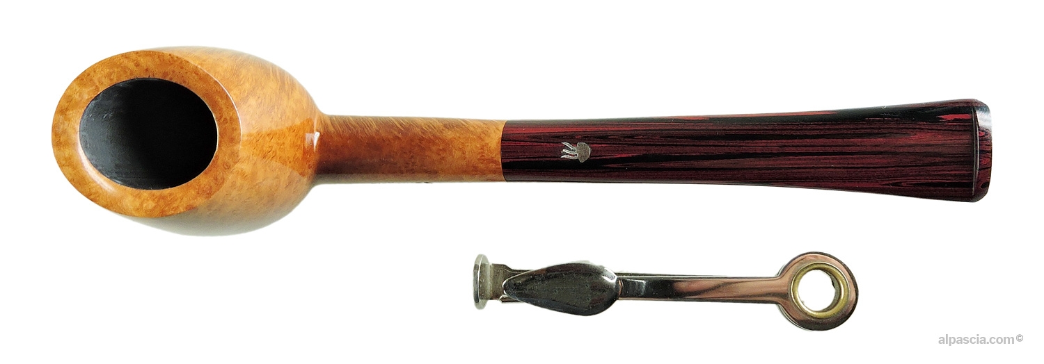 Valbruna Smooth Natural Calypso 1 Jellyfish Freehand Pipe - top view showing dense flame grain