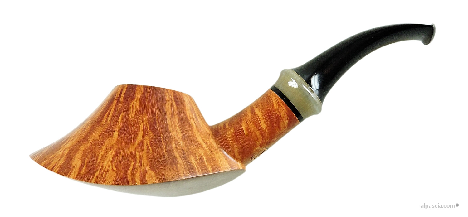Alinetu by Daniele Carbini Smooth Natural Bent Volcano Pipe - left side view